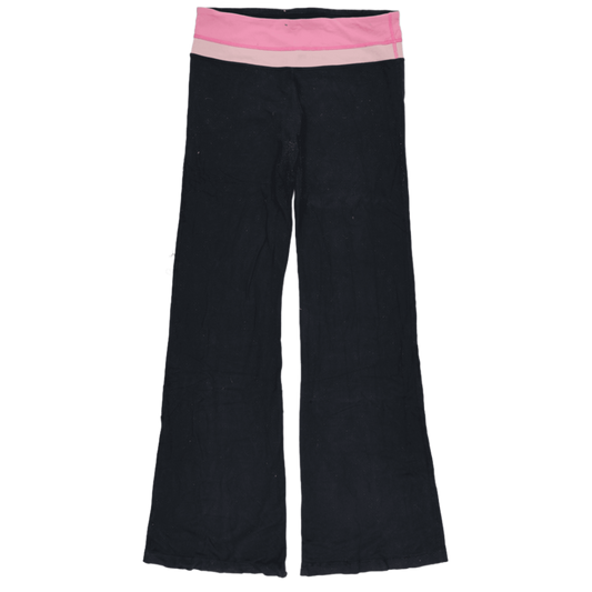 Lululemon Black Pink Yoga Trousers Women's Size 8 Cotton Blend 31in Inseam