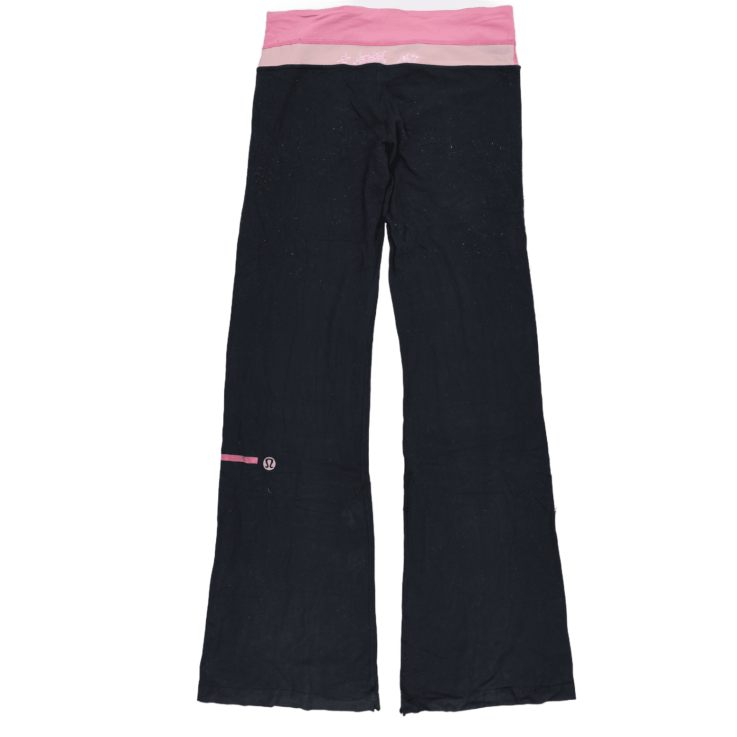 Lululemon Black Pink Yoga Trousers Women's Size 8 Cotton Blend 31in Inseam