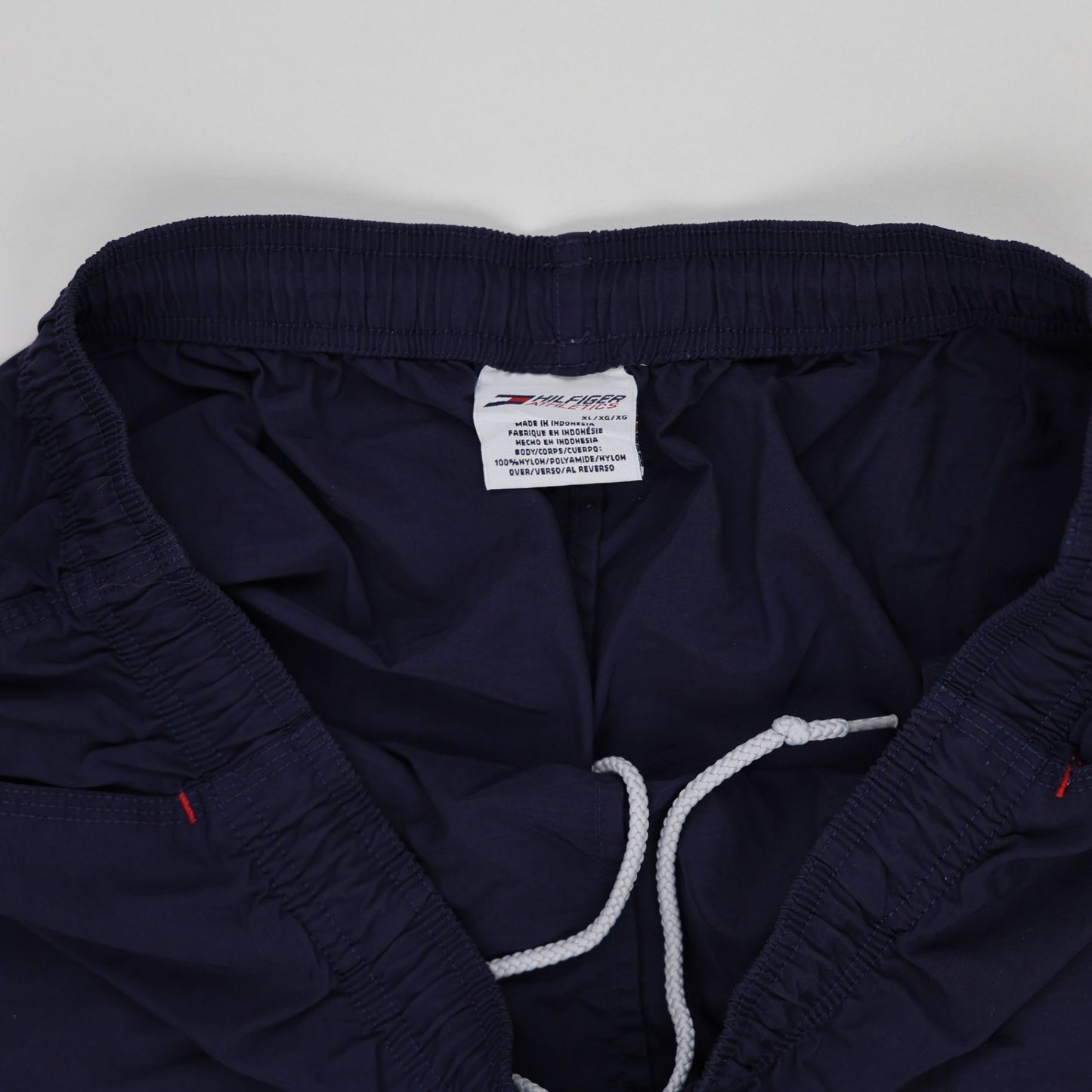 Tommy Hilfiger Vintage Athletic Shorts Navy Blue Size L 34 Inch Waist 15 Inch Inseam 100 Percent Polyamide