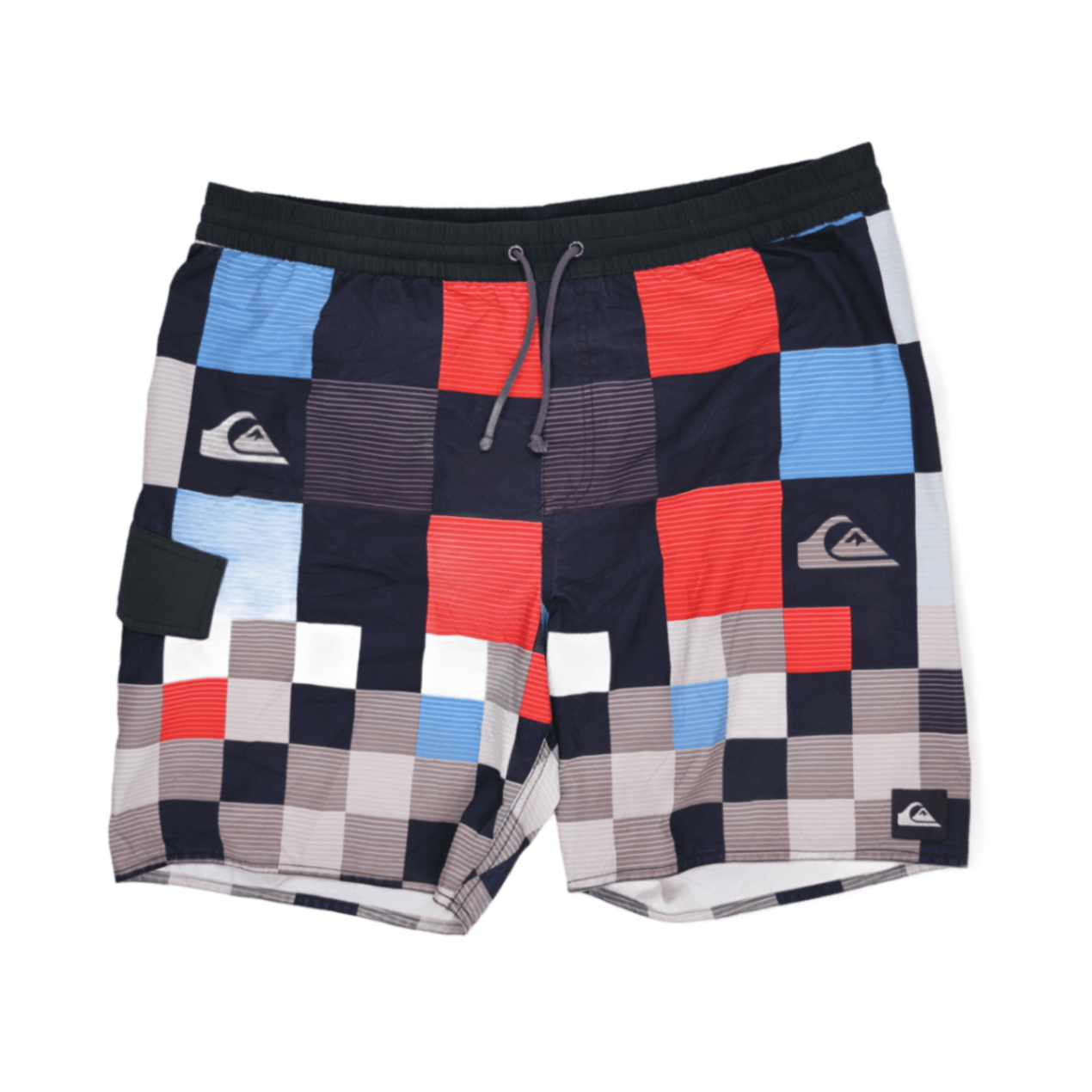 Quiksilver Men's Board Shorts Multicolour Large 36 Inseam Polyester Checked Pattern