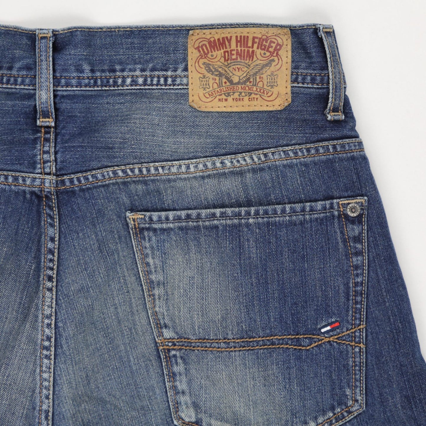 Tommy Hilfiger Ryder Zip Slim Fit Blue Jeans W33 L32 Cotton Vintage