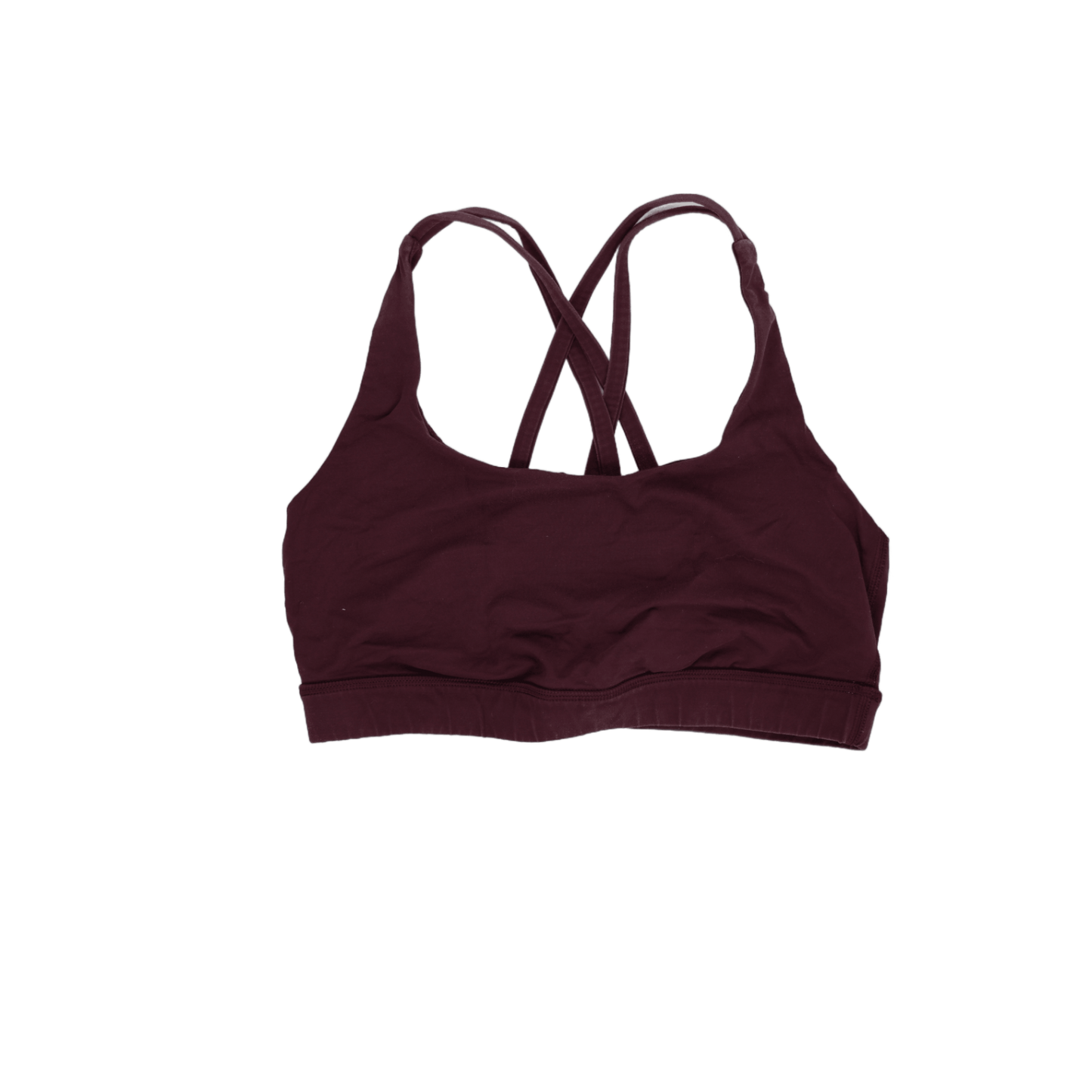 Lululemon Cross Back Burgundy Sports Bra Women's Activewear Size Small Nylon Blend