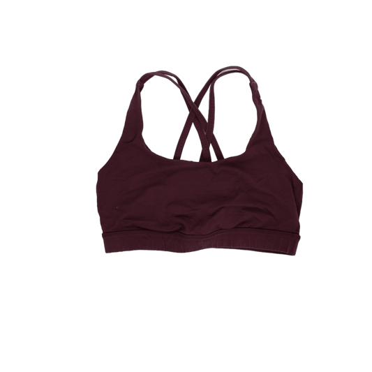 Lululemon Cross Back Burgundy Sports Bra Women's Activewear Size Small Nylon Blend