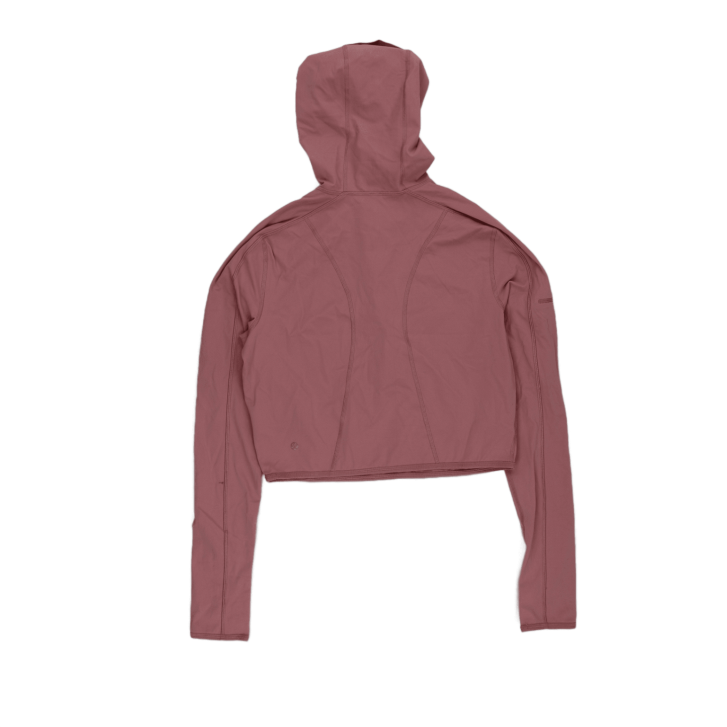 Lululemon Cropped Pink Zip-Up Athletic Hoodie Size 10 86% Nylon 14% Elastane