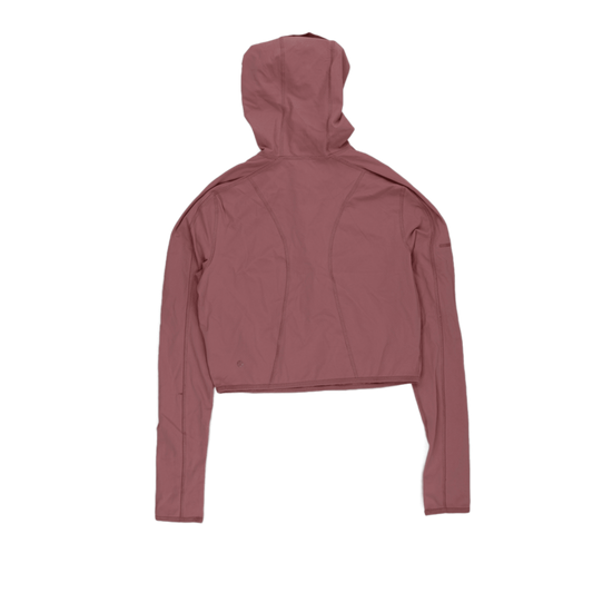 Lululemon Cropped Pink Zip-Up Athletic Hoodie Size 10 86% Nylon 14% Elastane