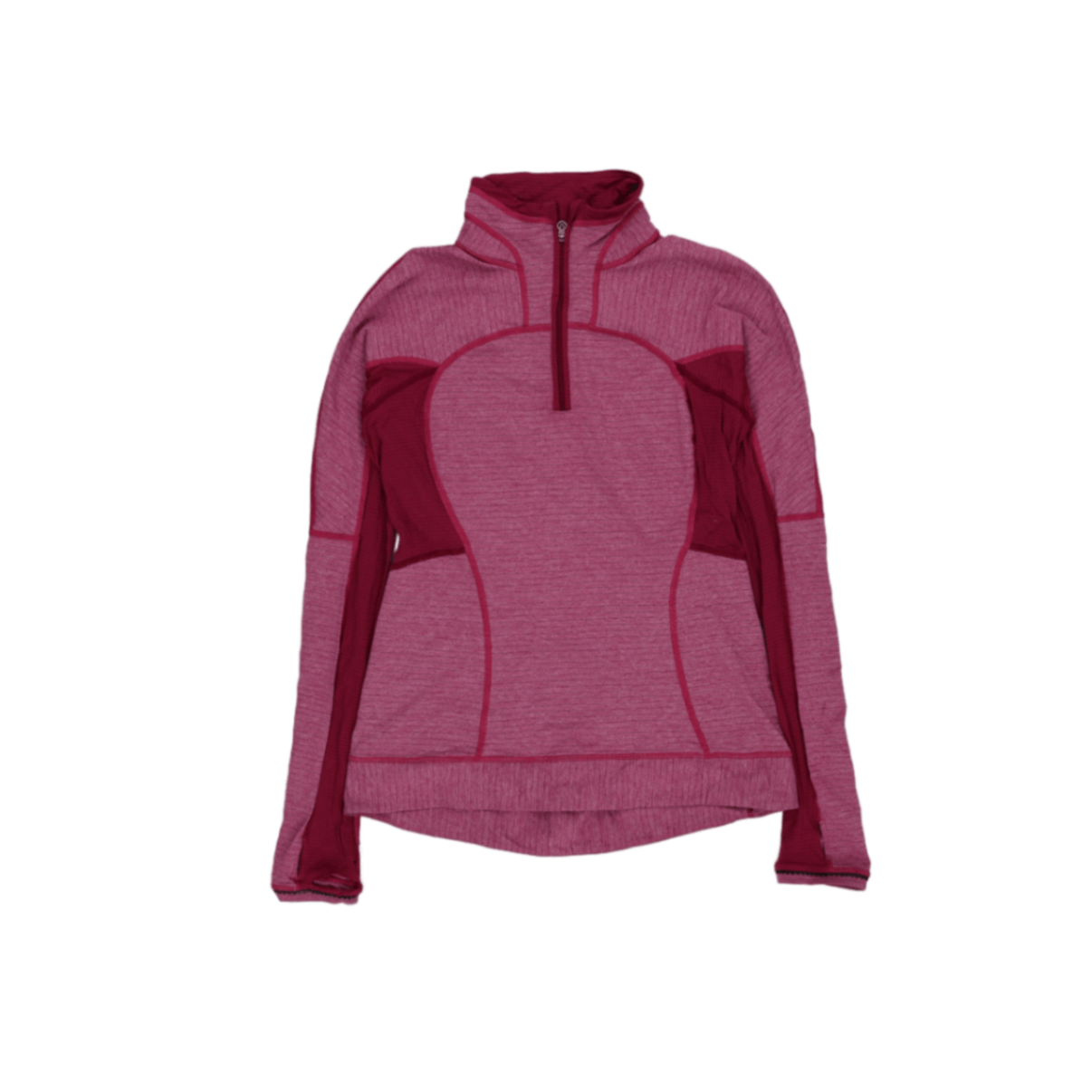 Lululemon Burgundy Pink High Neck Quarter Zip Pullover Women Size 8 Medium Polyester Blend Athleisure
