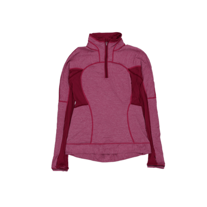 Lululemon Burgundy Pink High Neck Quarter Zip Pullover Women Size 8 Medium Polyester Blend Athleisure