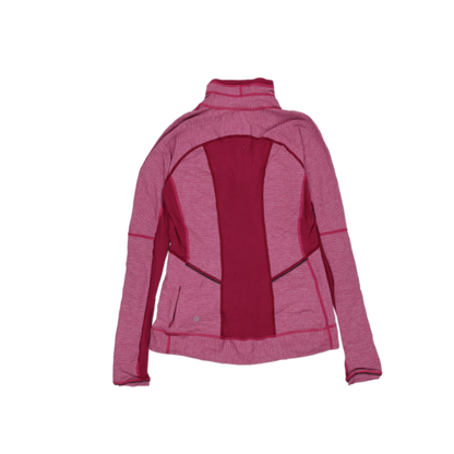 Lululemon Burgundy Pink High Neck Quarter Zip Pullover Women Size 8 Medium Polyester Blend Athleisure