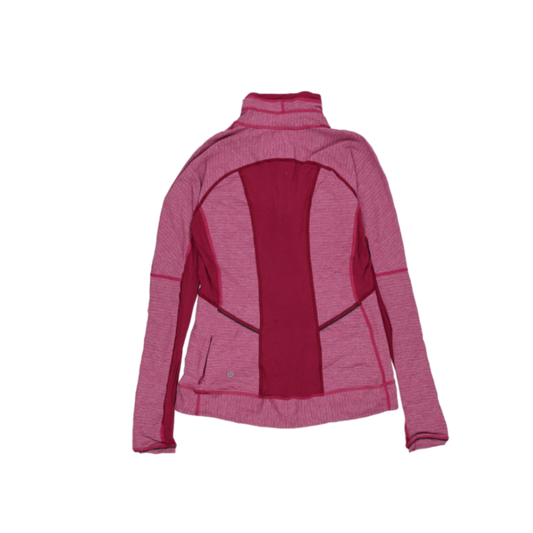 Lululemon Burgundy Pink High Neck Quarter Zip Pullover Women Size 8 Medium Polyester Blend Athleisure