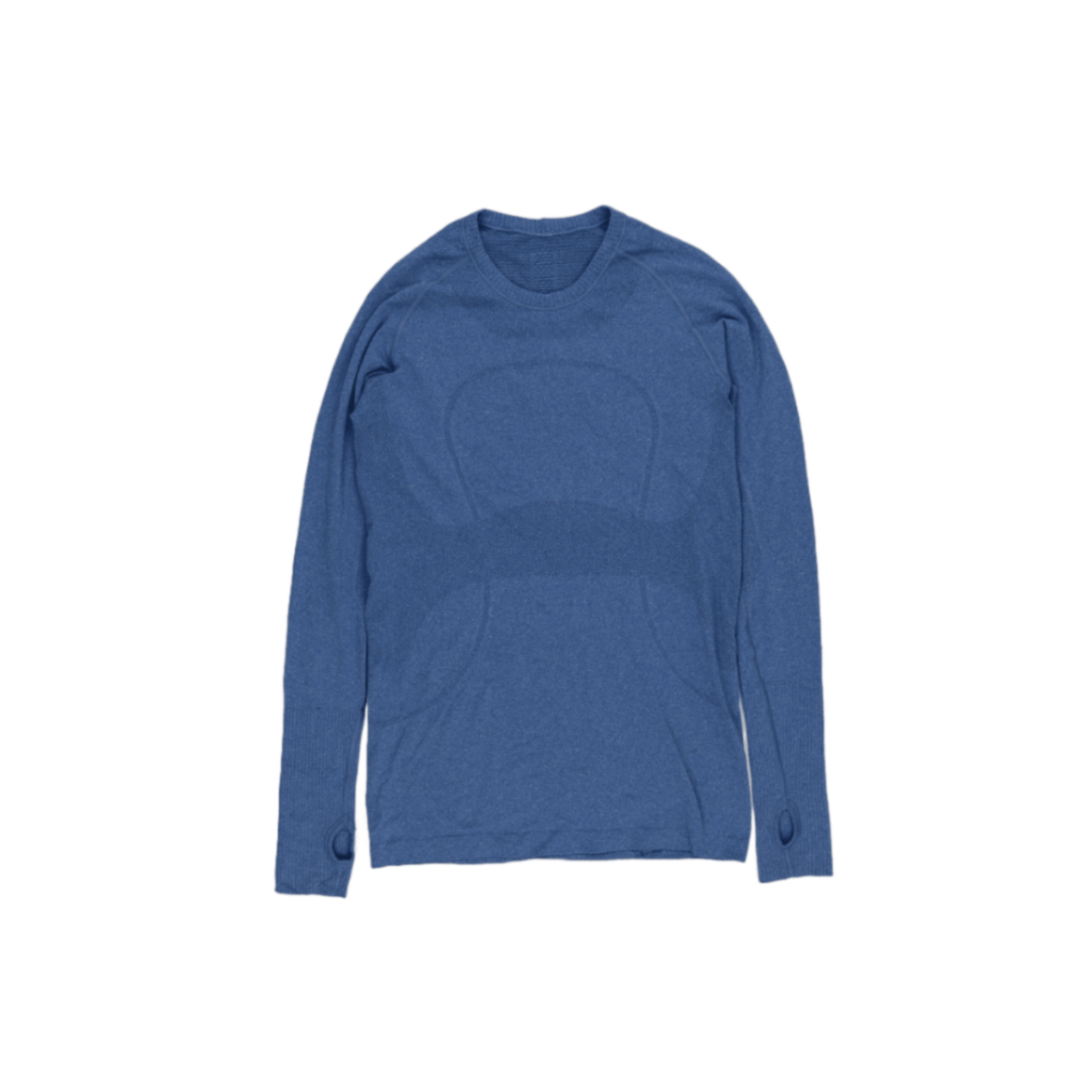 Performance Blue Long Sleeve Activewear Top Medium Polyester Blend Crew Neck