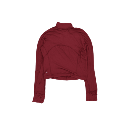 Lululemon Burgundy Long Sleeve Quarter Zip Performance Top Women Size S Technical Blend