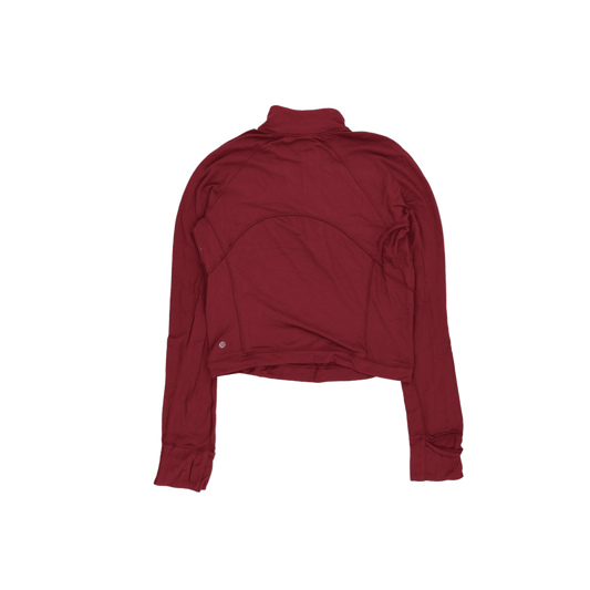 Lululemon Burgundy Long Sleeve Quarter Zip Performance Top Women Size S Technical Blend