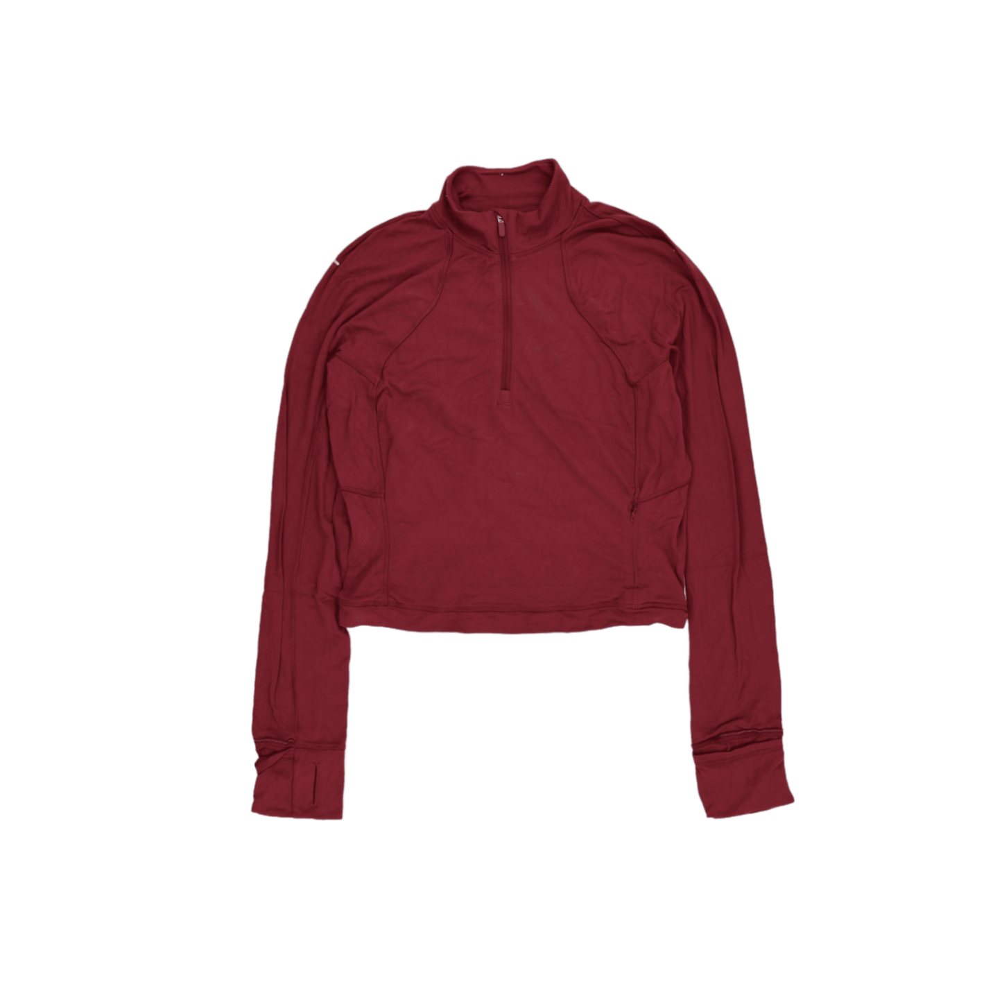 Lululemon Burgundy Long Sleeve Quarter Zip Performance Top Women Size S Technical Blend