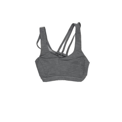Lululemon Grey Strappy Cross-Back Sports Bra Size 8 Polyester Blend