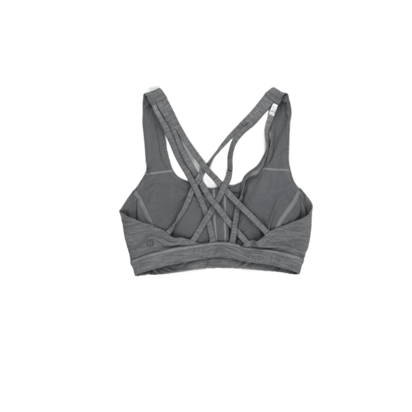 Lululemon Grey Strappy Cross-Back Sports Bra Size 8 Polyester Blend