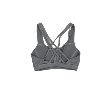 Lululemon Grey Strappy Cross-Back Sports Bra Size 8 Polyester Blend