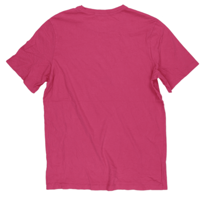 Nike Pink Multi Logo Graphic Cotton T-Shirt Large 100 Percent Cotton Casual Crew Neck