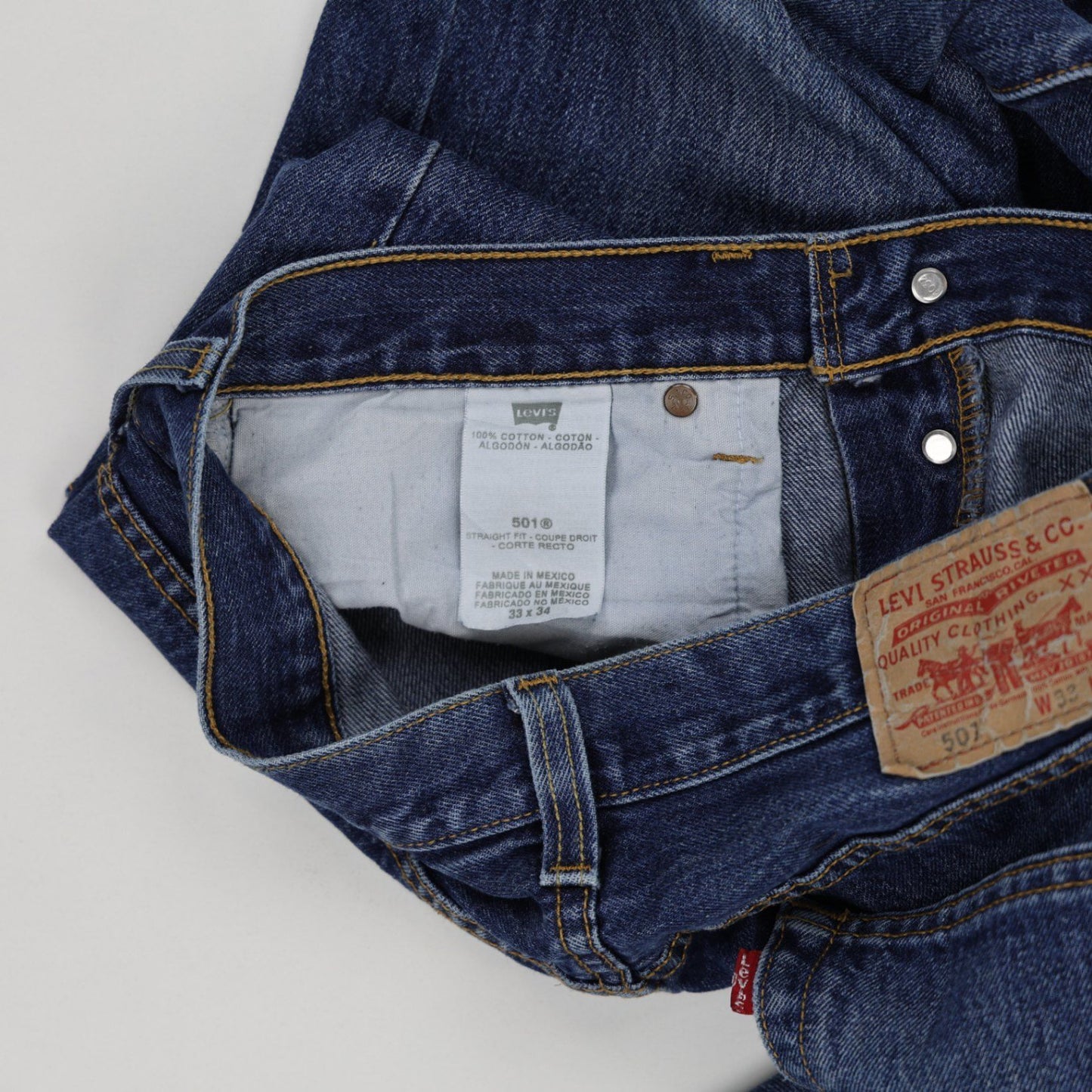 Levi's 501 Original Fit Straight Leg Blue Denim Jeans W32 L34 Vintage Cotton