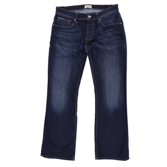 Tommy Hilfiger Classic Straight Leg Jeans Dark Blue 34W 32L Cotton Denim