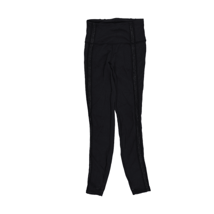 Lululemon High-Rise Black Active Leggings Size 8 Stretch Fabric 72cm Inseam