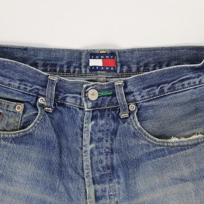Tommy Hilfiger Vintage Straight Leg Denim Jeans Mid Blue W32 L30 Cotton
