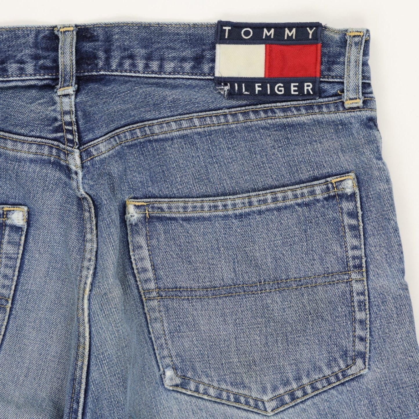 Tommy Hilfiger Vintage Straight Leg Denim Jeans Mid Blue W32 L30 Cotton