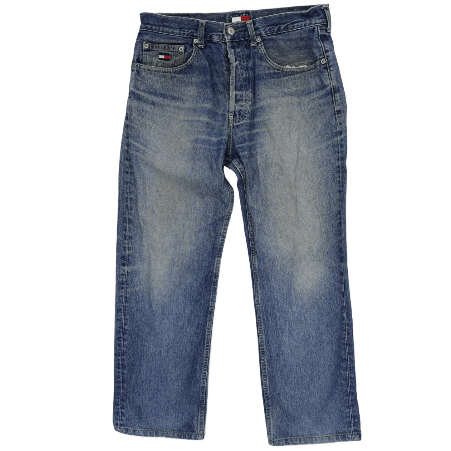 Tommy Hilfiger Vintage Straight Leg Denim Jeans Mid Blue W32 L30 Cotton