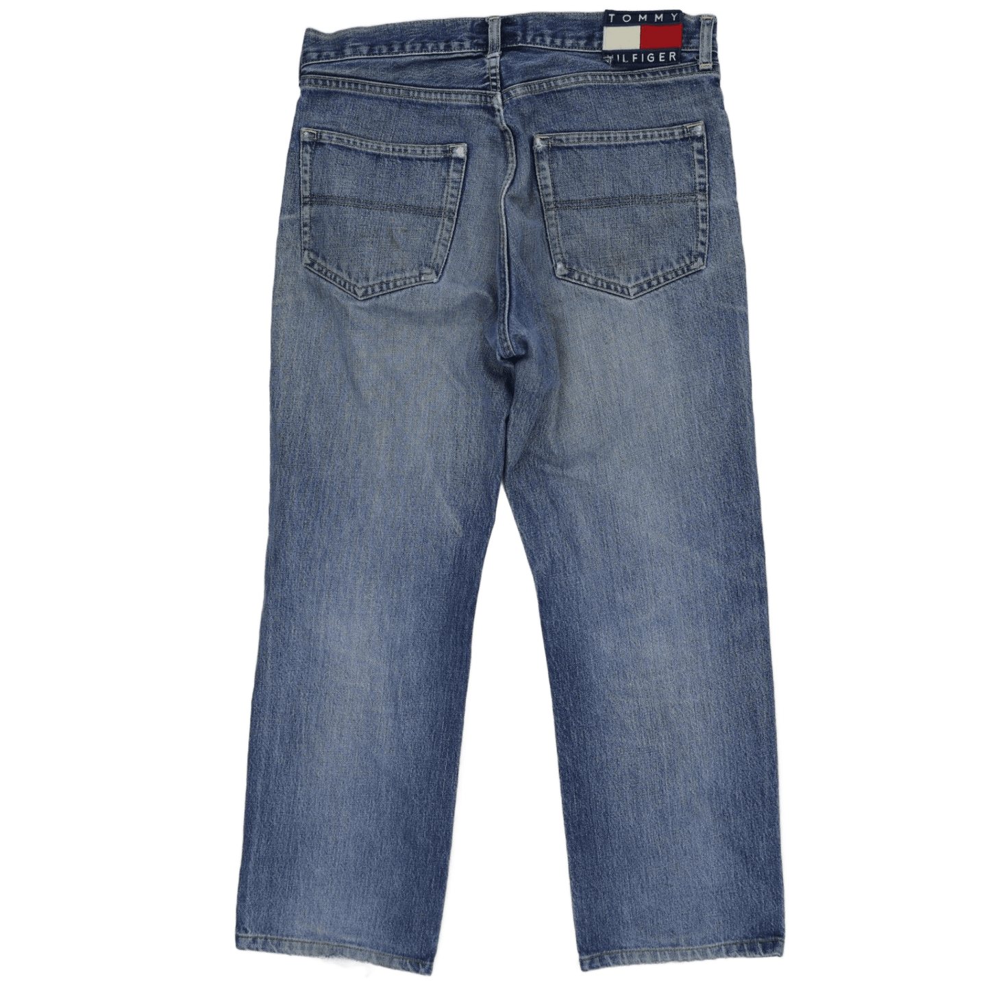 Tommy Hilfiger Vintage Straight Leg Denim Jeans Mid Blue W32 L30 Cotton