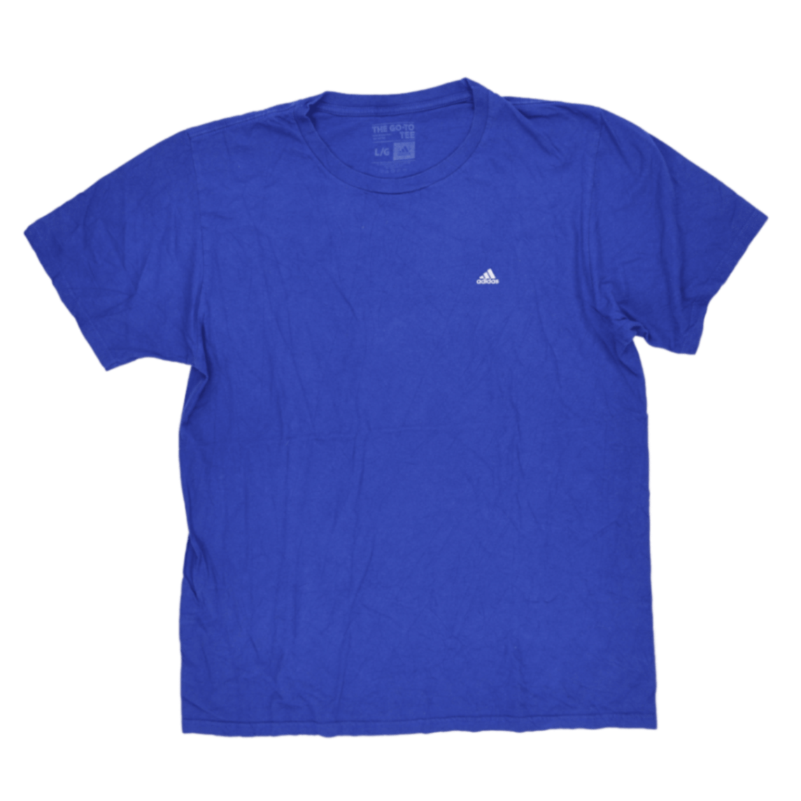adidas The Go-To Tee Blue Large 100% Cotton Crew Neck Casual T-Shirt