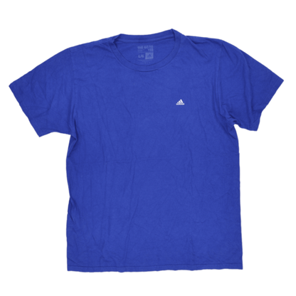 adidas The Go-To Tee Blue Large 100% Cotton Crew Neck Casual T-Shirt