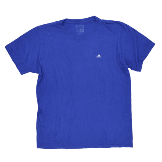 adidas The Go-To Tee Blue Large 100% Cotton Crew Neck Casual T-Shirt