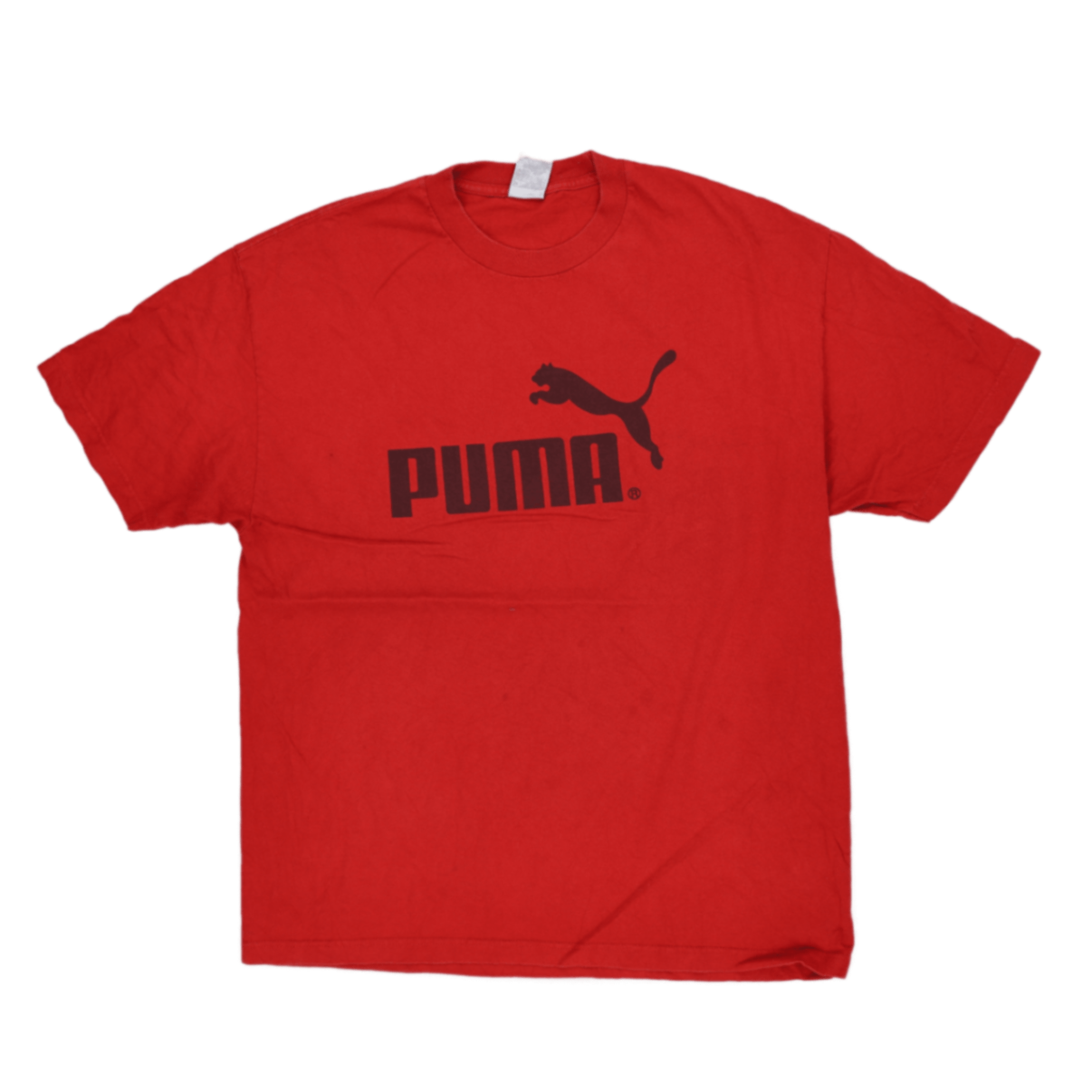 PUMA Vintage Red Graphic Tee XL Cotton Crew Neck 90s