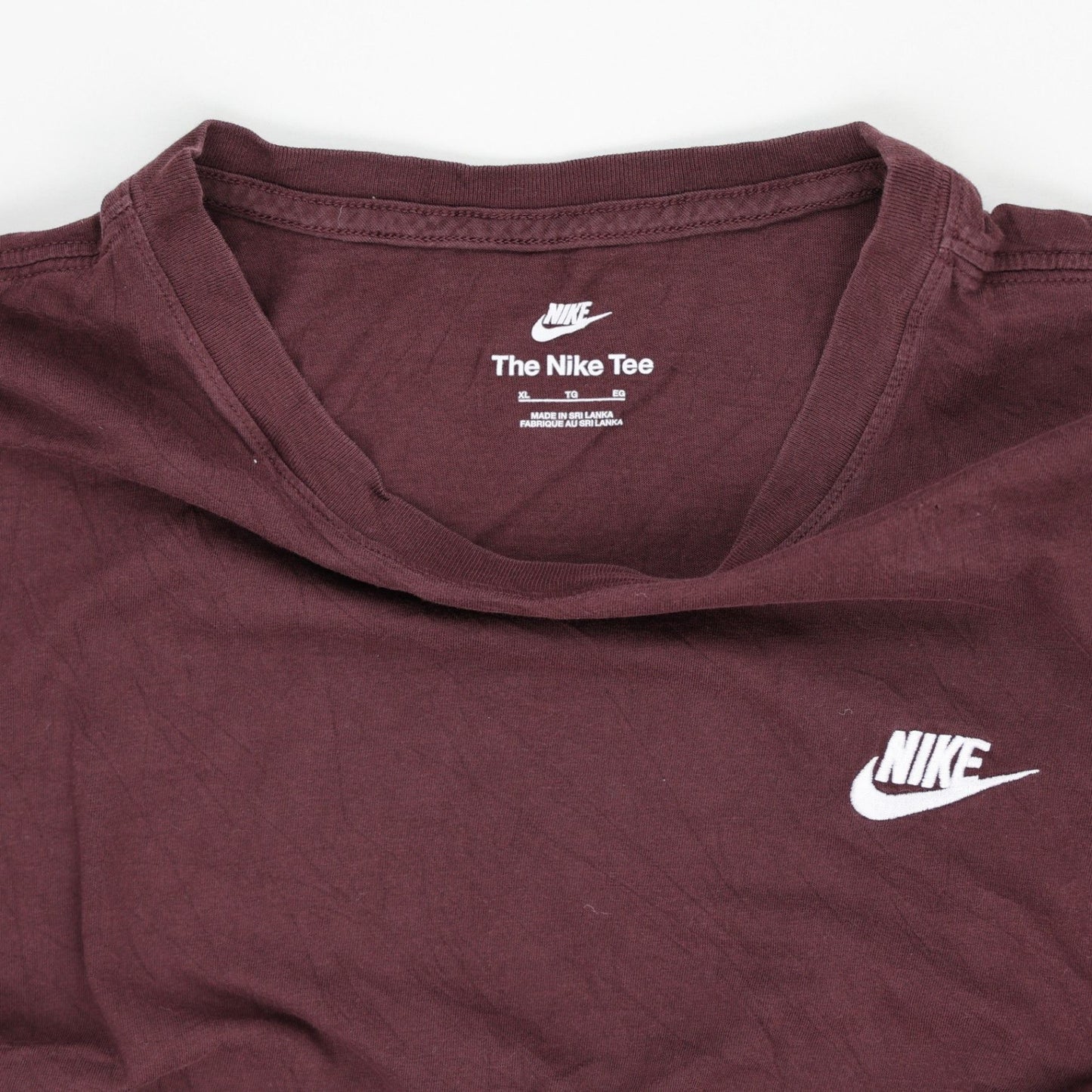 Nike Burgundy Cotton Crew Neck T-Shirt Men Size M Casual Tee