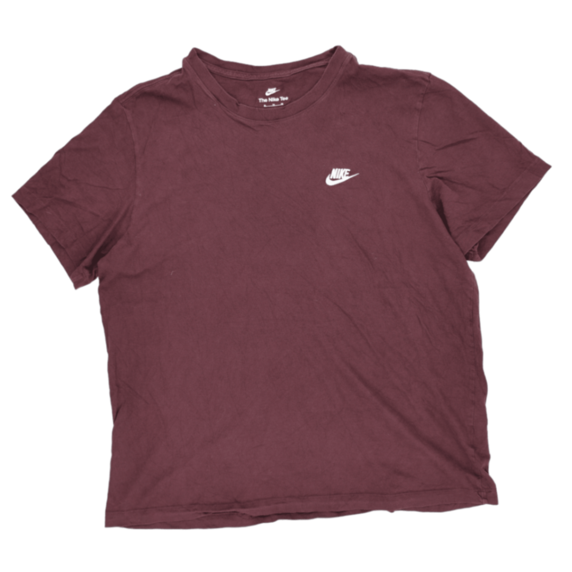 Nike Burgundy Cotton Crew Neck T-Shirt Men Size M Casual Tee