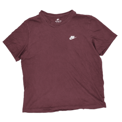 Nike Burgundy Cotton Crew Neck T-Shirt Men Size M Casual Tee
