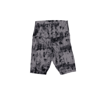 Lululemon Women's Tie Dye Cycling Shorts Grey Black Size 8 Nylon Elastane Blend