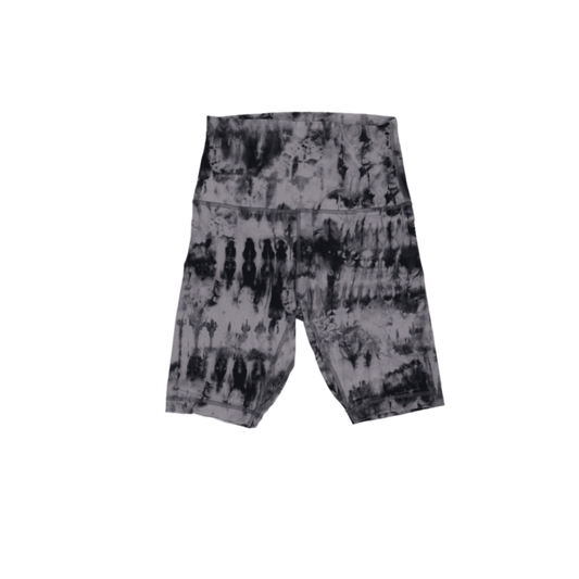 Lululemon Women's Tie Dye Cycling Shorts Grey Black Size 8 Nylon Elastane Blend