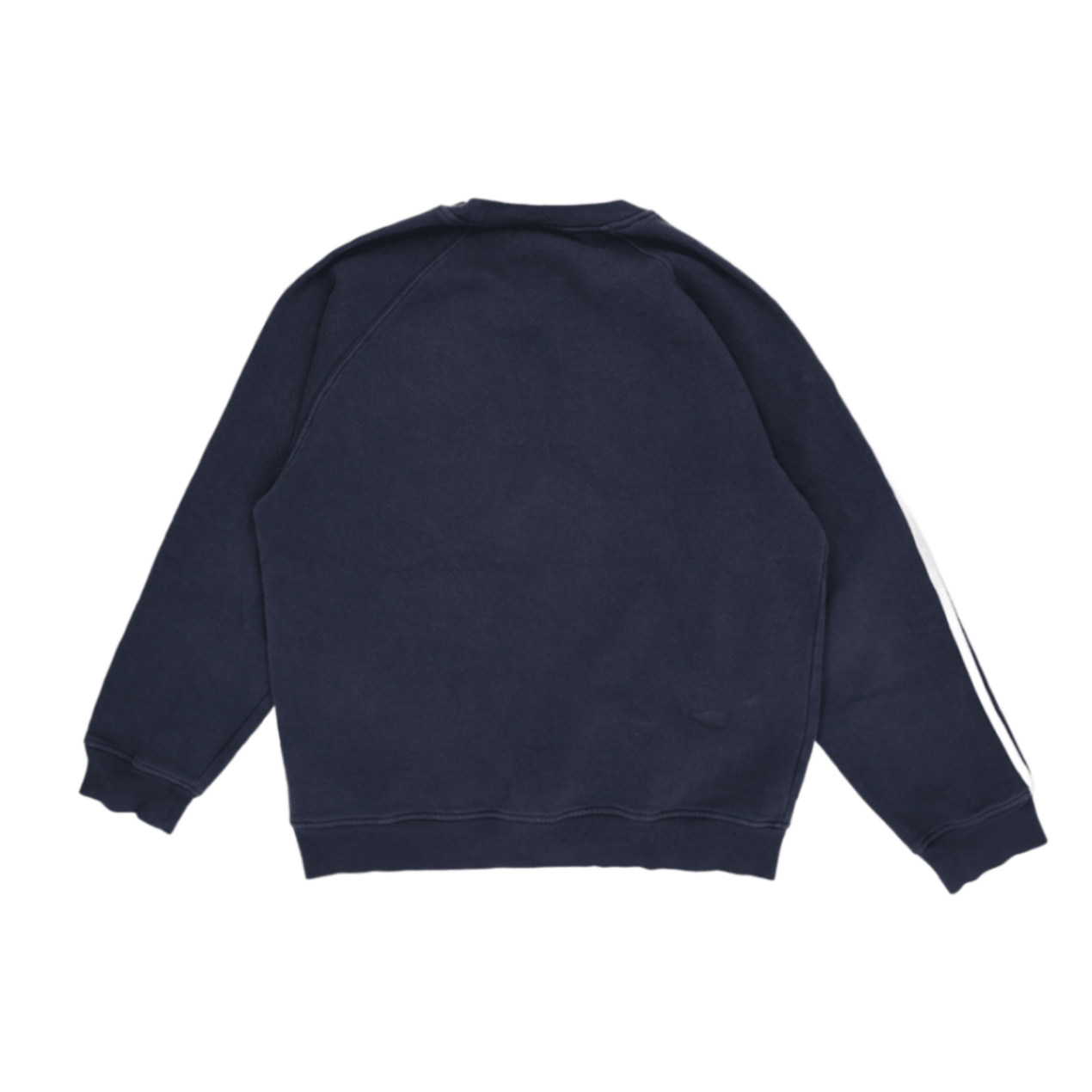 adidas Navy Classic Three Stripe Crewneck Sweatshirt Medium Cotton Blend Mens Vintage