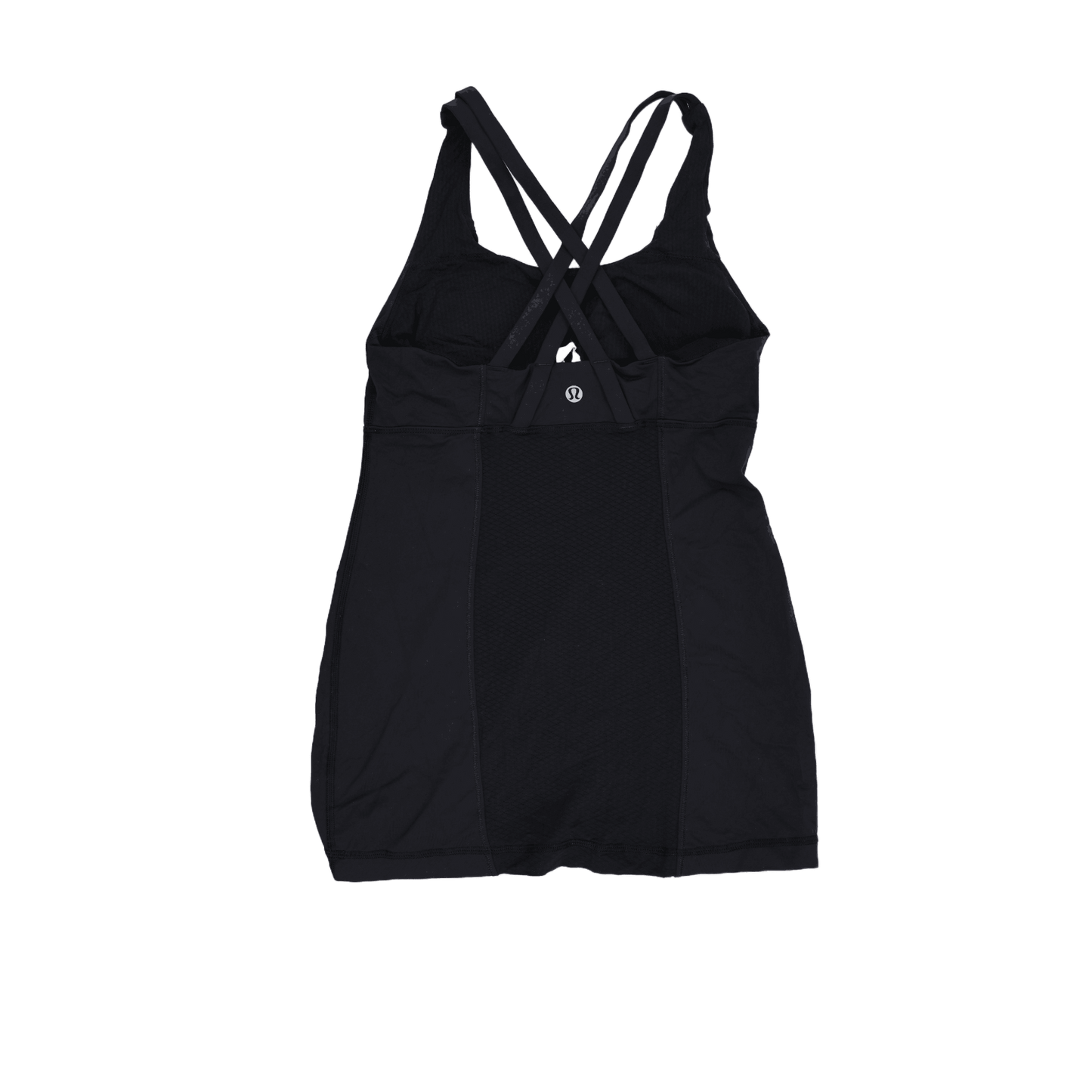 Lululemon Women's Black Floral Athletic Dress UK 10 Polyester Blend Sleeveless Scoop Neck
