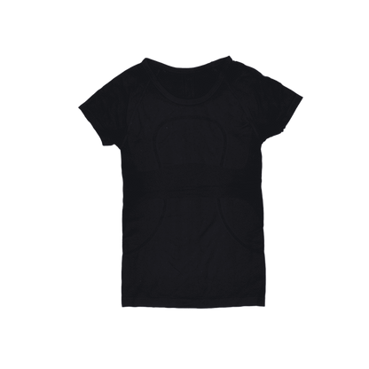 New Lululemon Athletica Black Athletic T-Shirt Women's Size S Polyester Blend Crew Neck Short Sleeve