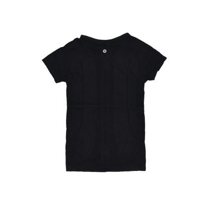New Lululemon Athletica Black Athletic T-Shirt Women's Size S Polyester Blend Crew Neck Short Sleeve