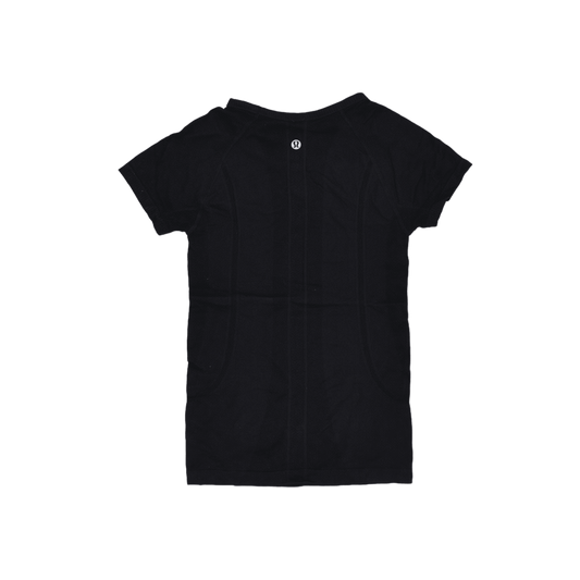 New Lululemon Athletica Black Athletic T-Shirt Women's Size S Polyester Blend Crew Neck Short Sleeve