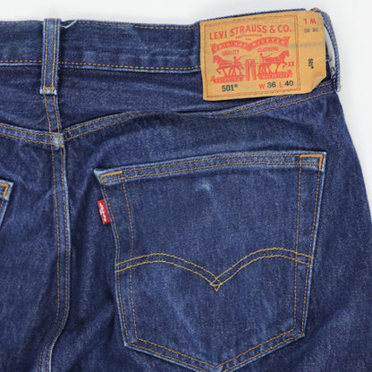 Levi's 501 Original Fit Straight Leg Jeans Dark Blue W36 L40 Cotton