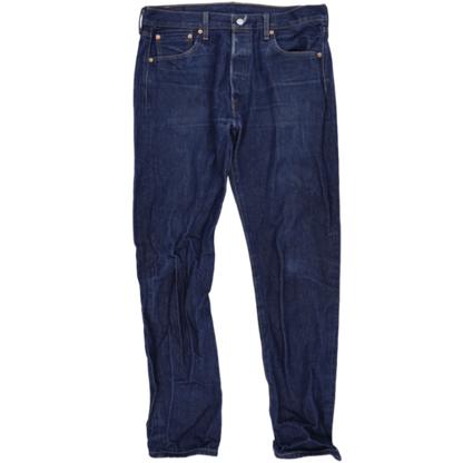 Levi's 501 Original Fit Straight Leg Jeans Dark Blue W36 L40 Cotton