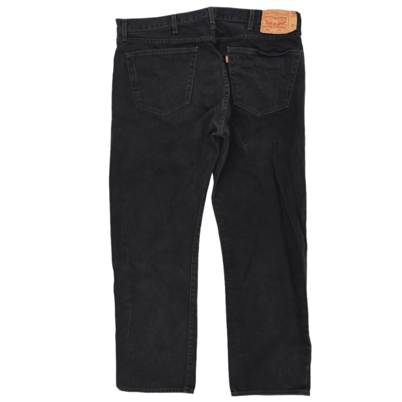 Levi's 501 Original Fit Black Jeans W42 L32 Cotton Denim Straight Leg