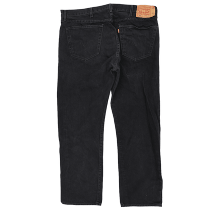 Levi's 501 Original Fit Black Jeans W42 L32 Cotton Denim Straight Leg