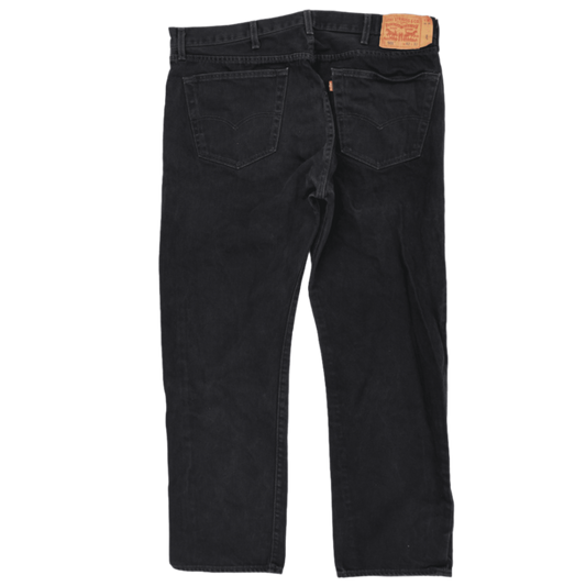 Levi's 501 Original Fit Black Jeans W42 L32 Cotton Denim Straight Leg