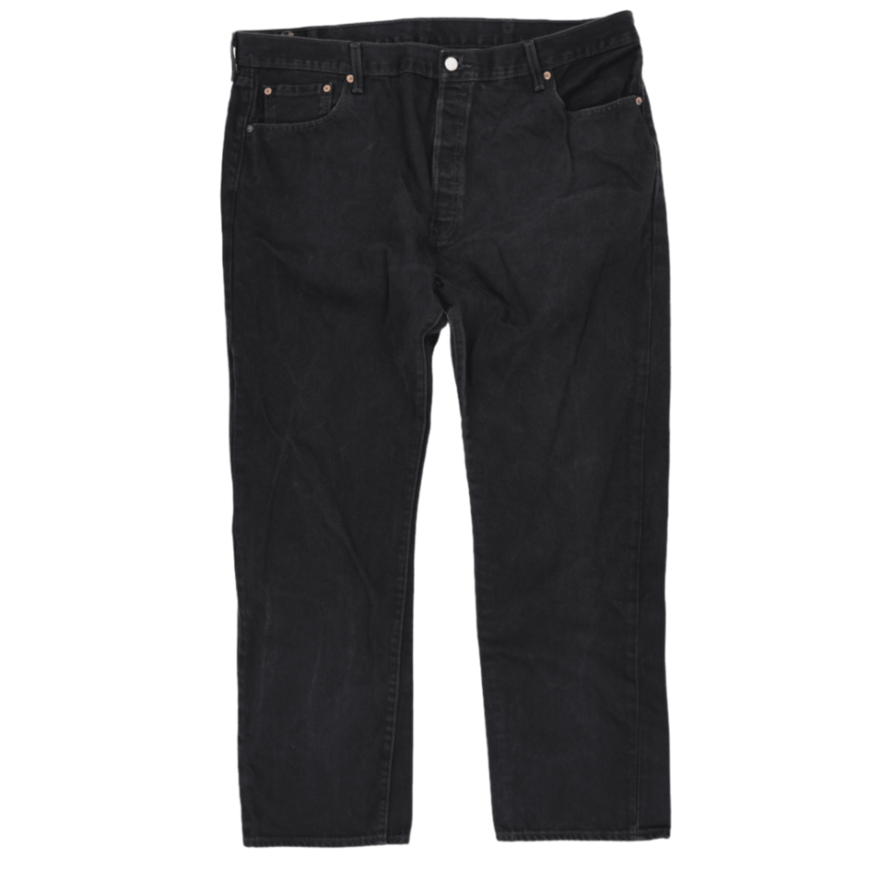 Levi's 501 Original Fit Black Jeans W42 L32 Cotton Denim Straight Leg