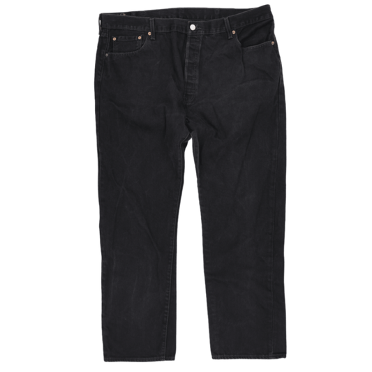 Levi's 501 Original Fit Black Jeans W42 L32 Cotton Denim Straight Leg