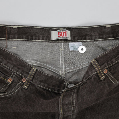 Levi's 501 Original Vintage Black Jeans W42 L32 100% Cotton Straight Leg